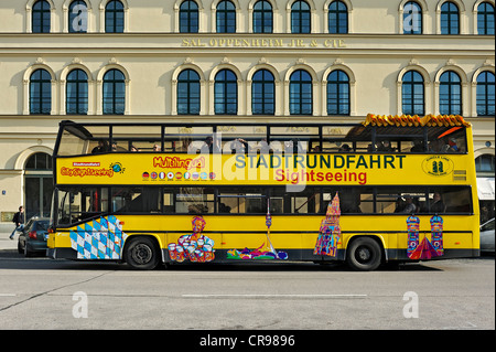 Stadtrundfahrt, Sightseeing-Bus, München, Bayern, Deutschland, Europa Stockfoto