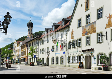 Untermarkt Straße, Wolfratshausen, Bayern, Deutschland, Europa Stockfoto