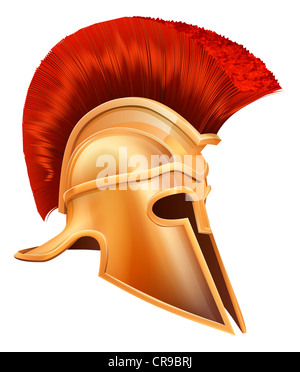 Abbildung eines antiken griechischen Krieger Helm, Spartan Helm, römischen Helm oder Trojan Helm. Stockfoto