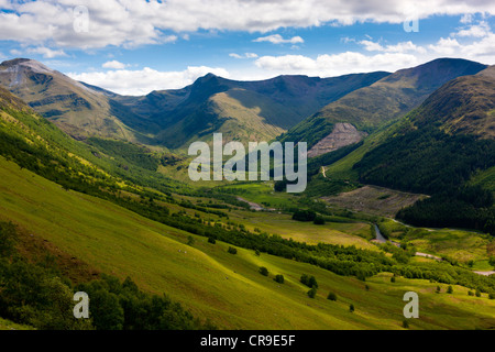 Glen Nevis aus Hang des Ben Nevis, Lochaber, Schottland Stockfoto