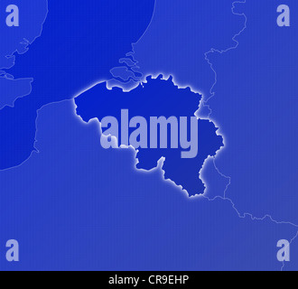 Politische Karte von Belgien mit der Einzelstaaten. Stockfoto