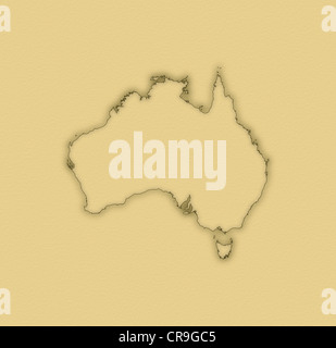 Politische Karte von Australien mit der Einzelstaaten. Stockfoto