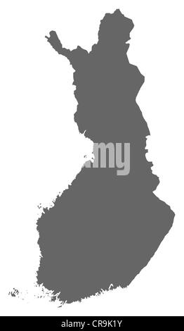Politische Karte von Finnland mit mehreren Regionen. Stockfoto
