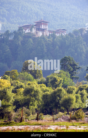 Jakar Dzong, Schloss der weißen Vogel (1667), Jakar, Bumthang, Chokor Valley, Bhutan, Asien Stockfoto