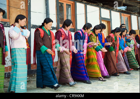 Jakar Dzong, Schloss der weißen Vogel (1667), Jakar, Bumthang, Chokor Valley, Bhutan, Asien Stockfoto