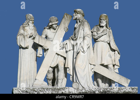 2. Kreuzweg, Jesus ist sein Kreuz gegeben. Stockfoto