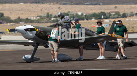 Ein Rennteam in der 2011 National Championship Air Races in Reno Nevada Stockfoto