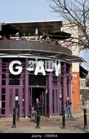 G-A-Y Bar, Canal Street, Gay Village, Stadtzentrum, Manchester, England, UK Stockfoto