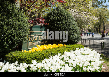 Loeb Boathouse Restaurant Schild, Central Park, New York Stockfoto