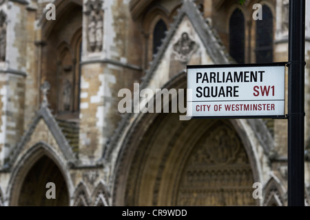 Bundesplatz unterzeichnen vor Westminster Abbey. London, England Stockfoto