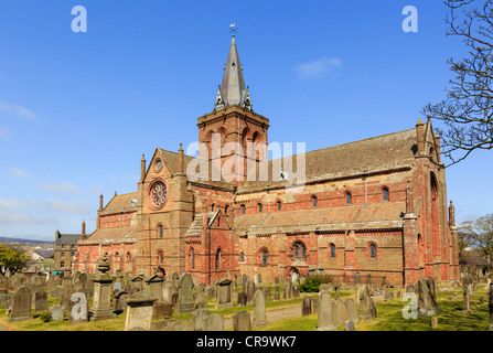 12. Jh. romanische St. Magnus Kathedrale in Kirkwall, Orkney Inseln, Schottland, ist UK die nördlichste in Großbritannien Stockfoto