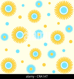 Blumen und Polka Dots Muster Stockfoto