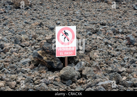 treten Sie nicht auf die lava Stockfoto