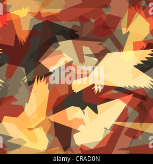 Nahtlose Kachel des Vogelflugs abstrakt dargestellt Stockfoto