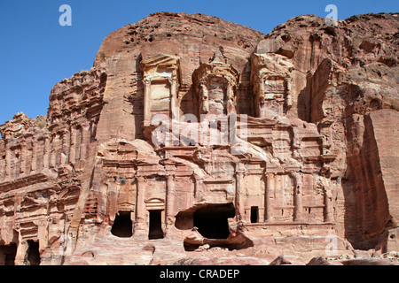 Korinthische Grab, Petra, die Hauptstadt der Nabatäer, Felsenstadt, UNESCO-Weltkulturerbe Hertage, Wadi Musa Stockfoto