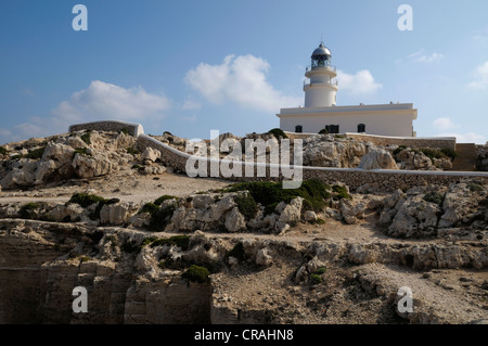 Leuchtturm, Cap de Cavalleria, Menorca, Balearen, Spanien, Europa Stockfoto