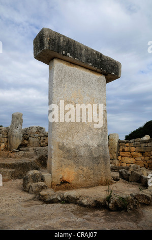 Taula, prähistorische Fundstätte von Torralba d ' en Salort, Menorca, Balearen, Spanien, Europa Stockfoto