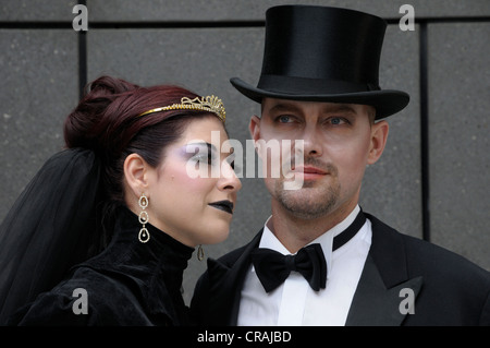 Junges Paar, Goten, Wave-Gotik-Treffen Festival, Leipzig, Sachsen, Deutschland, Europa Stockfoto