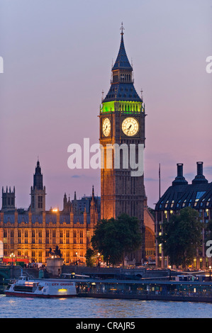 Themse, Big Ben, Houses of Parlament, Palace of Westminster, London, England, Vereinigtes Königreich, Europa Stockfoto