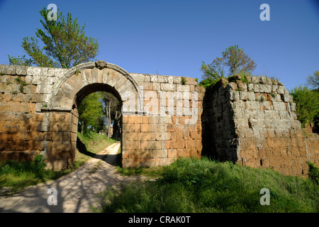 Italien, Latium, Falerii Novi, alte römische Mauern Stockfoto