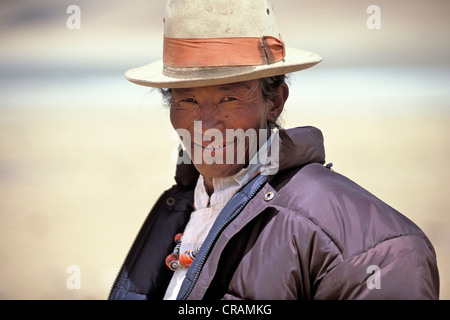 Tibetischen Nomaden, Porträt, Tazang Tso, Changthang, Ladakh, indischen Himalaya, Jammu und Kaschmir, Indien, Indien, Nordasien Stockfoto