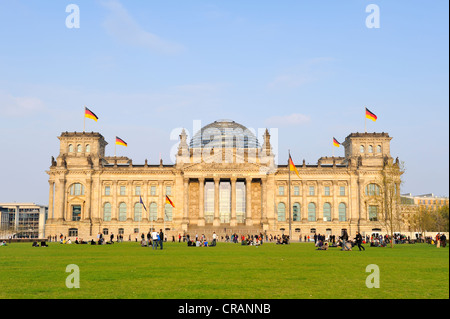 Reichstagsgebäude, Sitz des Deutschen Bundestages Bonns Bezirkes, Berlin, Deutschland, Europa Stockfoto