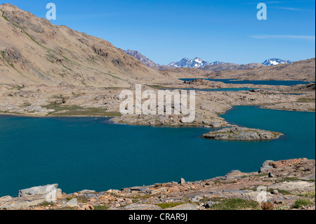 See in der Nähe von Tasiilaq oder Ammassalik, Ostgrönland, Grönland Stockfoto