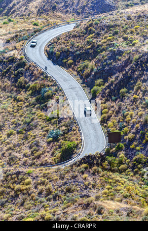 Bergstraße in Santa Lucía de Tirajana, Tirajana, Gran Canaria, Kanarische Inseln, Spanien, Europa Stockfoto