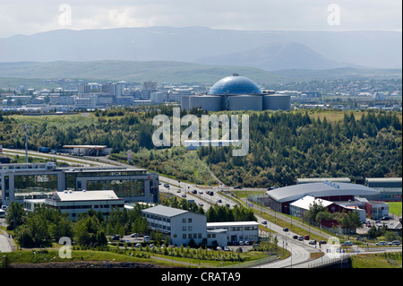 Perlan, zentralen Warmwasserspeicher und Sitz des Saga-Museum, Reykjavík Wahrzeichen, Reykjavík, Island, Europa Stockfoto