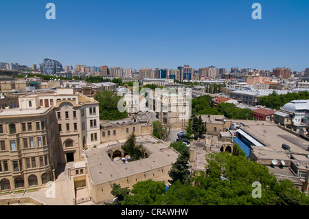 Blick über Baku, Panoramablick, Aserbaidschan, Nahost Stockfoto