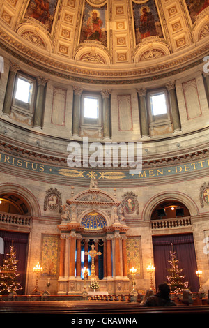 Friedrichs Kirchenraum, im Volksmund bekannt als der Marmor-Kirche in Kopenhagen, Dänemark Stockfoto