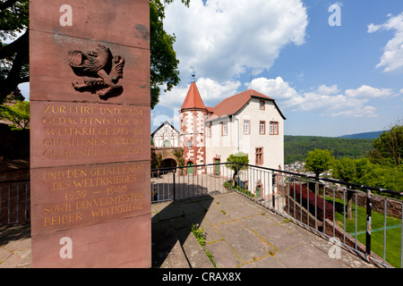 Kriegerdenkmal des Kommandanten Haus der Bergfeste Dilsberg Burg Dilsberg, Neckargemünd, Odenwald, Baden-Württemberg Stockfoto