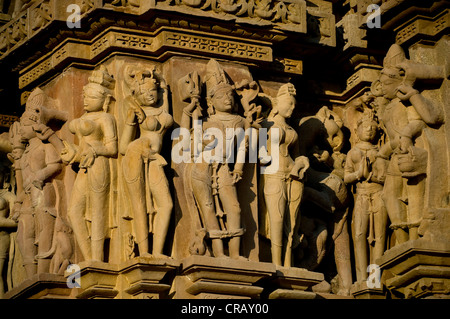 Kandariya Mahadev Tempel, Khajuraho Gruppe von Denkmälern, UNESCO-Weltkulturerbe, Madhya Pradesh, Indien, Asien Stockfoto