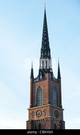 Turm der Kirche Riddarholmen in Stockholm, Schweden Stockfoto