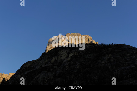 Der Gipfel des Grand-Teton gesehen von der South Fork Kaskade-Strecke. Stockfoto