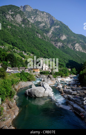 Lavertezzo, Tal Valle Verzasca, Kanton Tessin, Schweiz, Europa Stockfoto