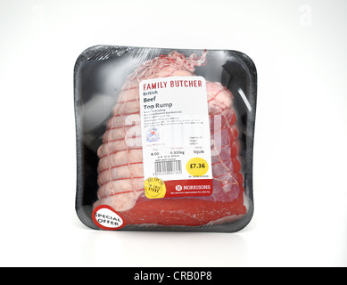 Top Rindfleisch Rump gemeinsame Morrisons Familie Metzger England uk Stockfoto