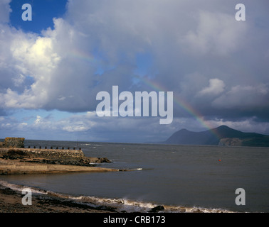 Regenbogen Yr eIFL.NET von Porth Dinllaen Nefyn Lleyn Halbinsel Gwynedd Wales Stockfoto