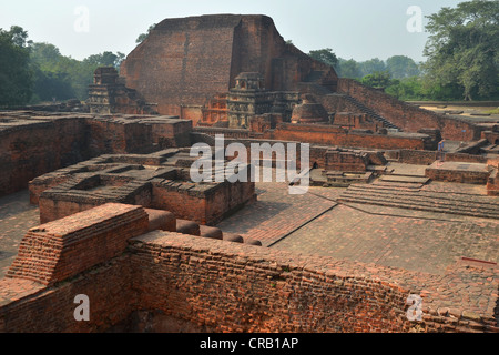 Archäologische Stätte und eine wichtige buddhistische Pilgerstätte, Ruinen der alten Universität von Nalanda, Global Stockfoto