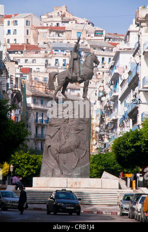 Platz und Statue von Abdel Kader in Algier, Algerien, Afrika Stockfoto