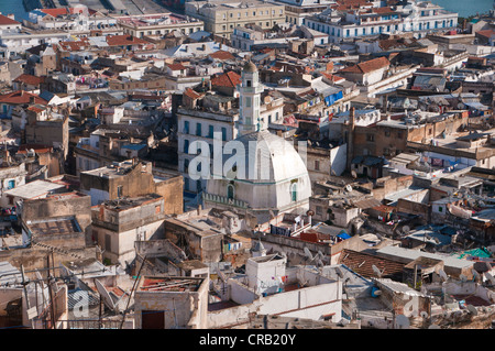 Blick über das Unesco World Heritage site, die Kasbah, historischen Viertel von Algier, Algerien, Afrika Stockfoto