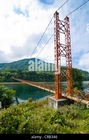 Riesige Hängebrücke über den Siang-Fluss entlang, Arunachal Pradesh, North East India, Indien, Asien Stockfoto