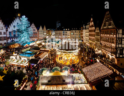 Weihnachtsmarkt am Römer-Platz, Frankfurt Am Main, Hessen, Deutschland, Europa Stockfoto