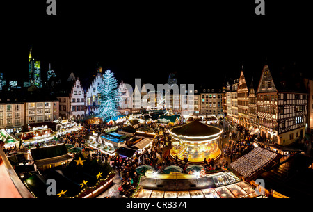 Weihnachtsmarkt am Römer-Platz, Frankfurt Am Main, Hessen, Deutschland, Europa Stockfoto