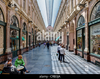 Shopping Arcade, Galeries Royales St. Hubert, Brüssel, Belgien Stockfoto