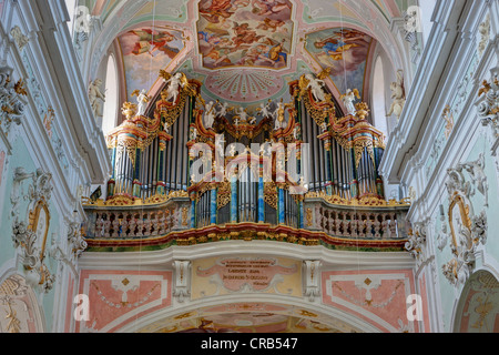 Orgel, Klosterkirche St. Georg, Kloster Ochsenhausen Kloster Ochsenhausen, Landkreis Biberach, Oberschwaben Stockfoto