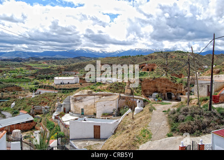 Guadix, Andalusien, Spanien, Blick auf die Höhlenwohnungen von Guadix Stockfoto