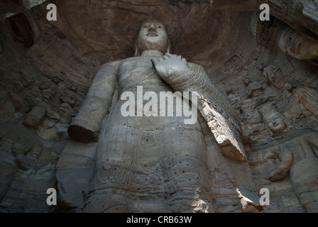 Yungang Grotten, frühen buddhistischen Höhlentempel, UNESCO-Weltkulturerbe, Shanxi, China, Asien Stockfoto