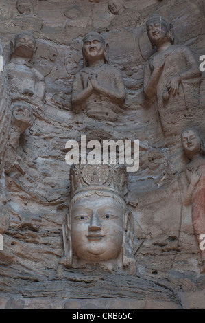 Yungang Grotten, frühen buddhistischen Höhlentempel, UNESCO-Weltkulturerbe, Shanxi, China, Asien Stockfoto