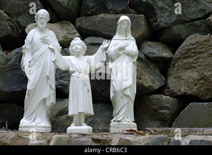 Religiöse Statuen: Jesus, Maria und Josef Stockfoto
